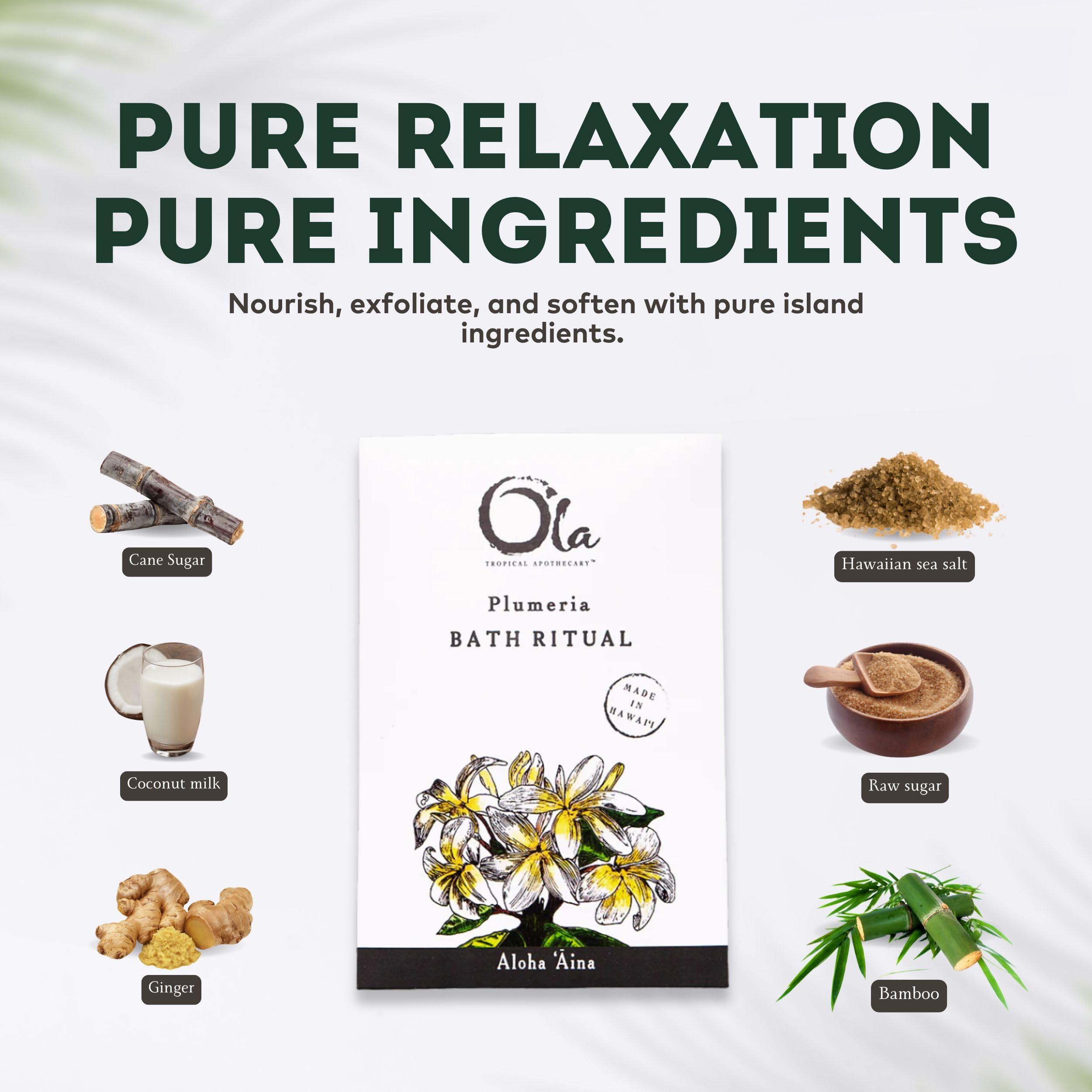 Tropical Apothecary Ola Tropical Apothecary Plumeria Scented Hawaiian Sea Salt Bath Rituals - 2 oz