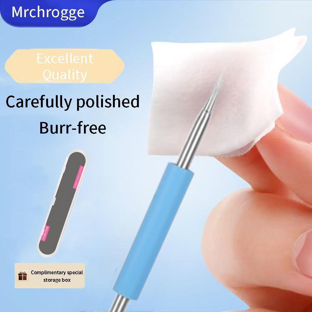 Mrchrogge Mrchrogge Facial Blackhead Remover Tweezers,Stainless Steel Portable Acne Needle Double Head,Squeeze Pick Acne Blackhead Needle Acne Needle Acne Needle (Pink)