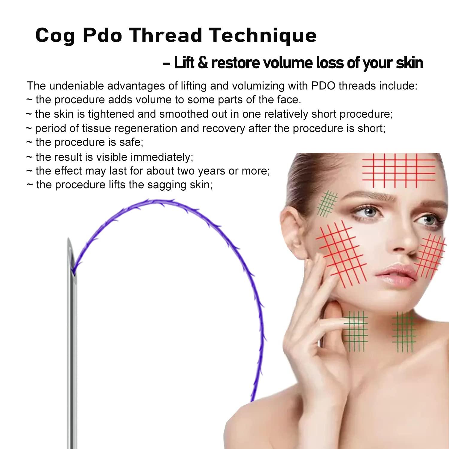 elves Elves 4D COG PDO Threads for Face Eyebrow Lift (Sharp23G60)/PDO Cog Threads 360R Bidirectional Sharp Tip for Whole Body Lifting/10pcs