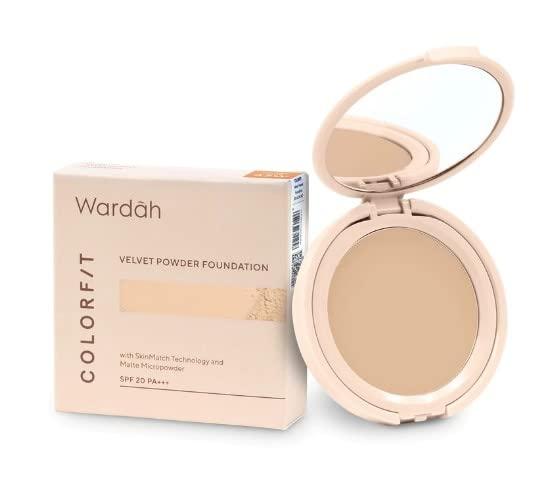 WARDAH WARDAH Velvet Powder Foundation 43W Golden Sand 11g - That is able to disguise the pores on the face so that the face looks smooth and the pores are disguised.