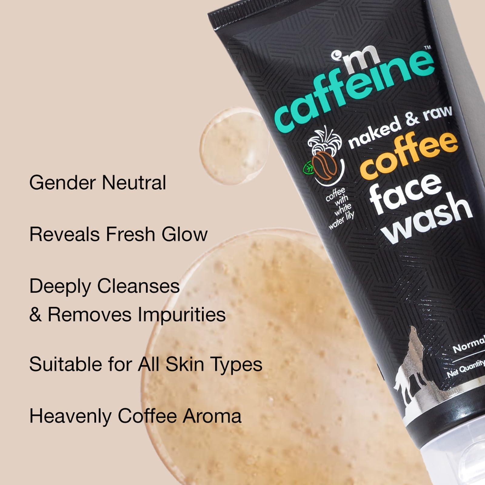 mCaffeine mCaffeine Men, Women's Coffee Natural Hydrating Face Wash with Vitamin E for Fresh & Glowing Skin, Deep Cleanse & De Tan, Controls Oil, Removes Dirt for Normal, Dry & Oily Skin - 100 ml