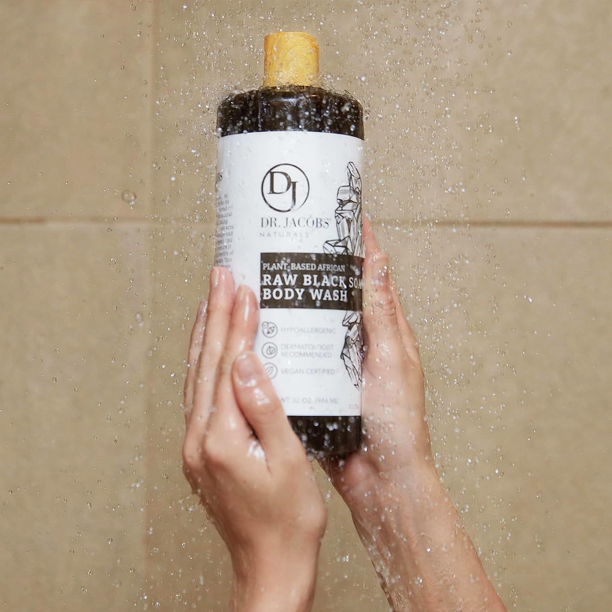 DR.JACOBS NATURALS Dr Jacobs Naturals Authentic African Raw Black Soap, All-In-One Cleanser for Face Wash, Sensitive Skin Body Wash, Shampoo, Shaving Soap | Shea Butter Moisturizing and Nourishing Formula | 16oz 2pk