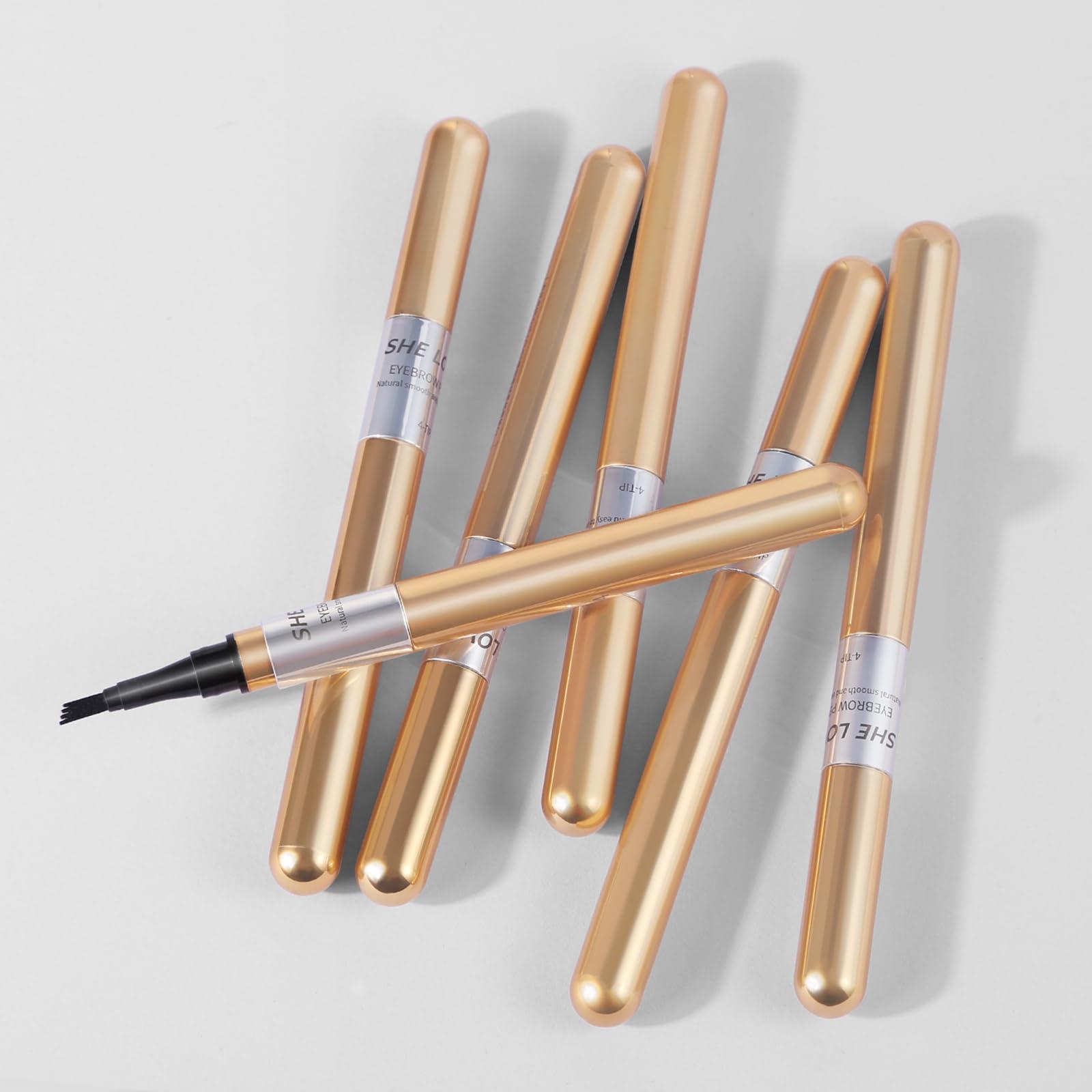 MIESCHER Black Eyebrow Pencil Waterproof Smudge Proof Brow Pencil With A Micro-Fork Tip Applicator Creates Natural Looking Brows Long Lasting Sweat-Proof Eyebrow Makeup Four-Fork Liquid Eyebrow Pencil Makeup