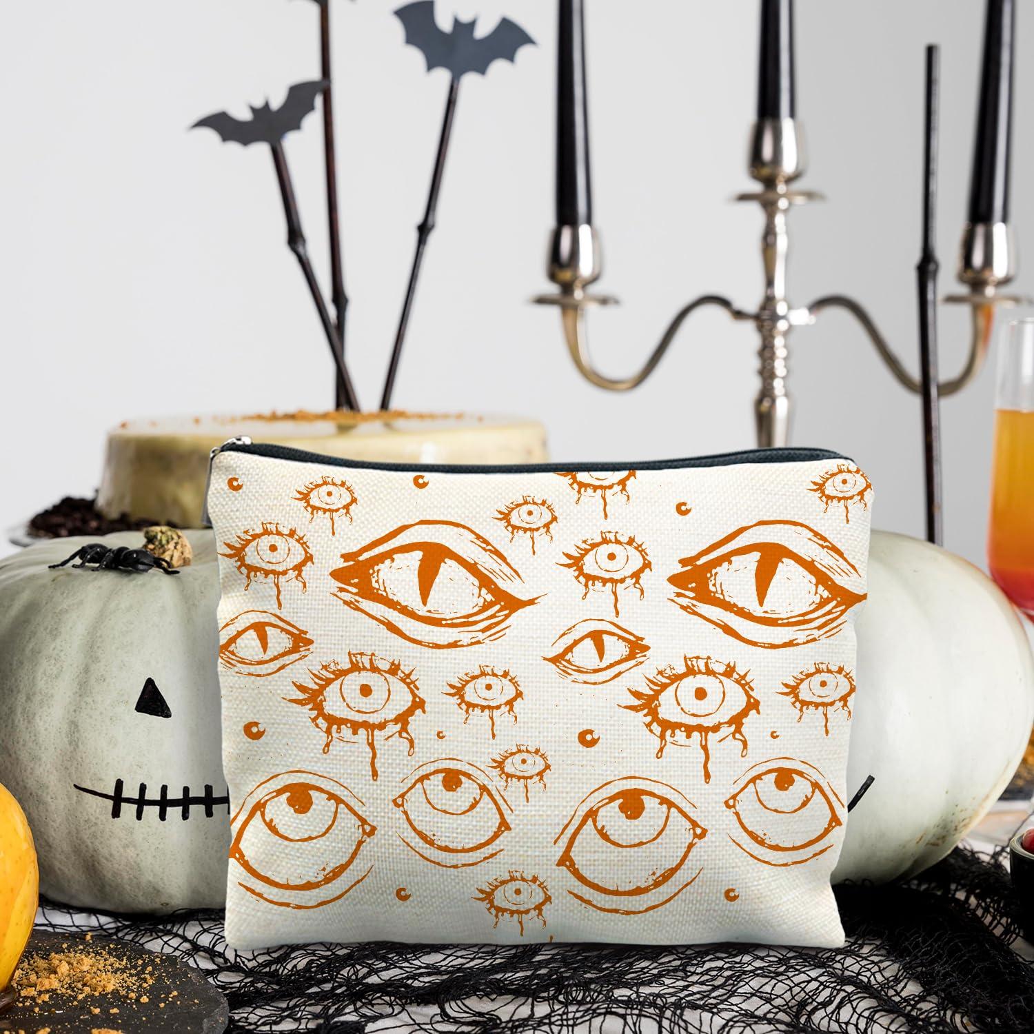 RYYCDOI RYYCDOI Goth Makeup Bag, Mystical Gothic Evil Eyes Witchy Cosmetic Bag Toiletry Bag for Women, Witch Stuff, Halloween Makeup Bag, Halloween Gifts for Women(orange eye)