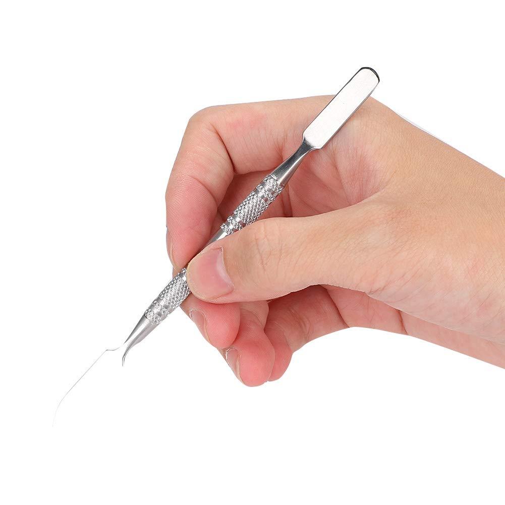 Agatige Stainless Steel Cosmetic Makeup Spatula, Double Head Non Slip Handle Beauty Spatula for Special Effects Makeup(Large)