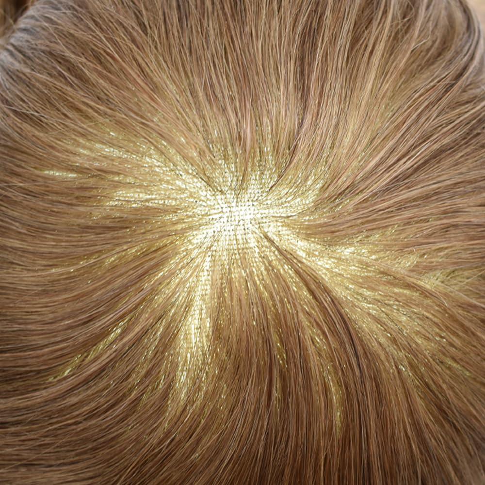 Generic Toupee For Men Hair Replacement System For Men Swiss Lace Mens Hair System Hair Pieces For Men Real Human Hair Mens Toupee Natural Hairline 6x8 Medium light density 17R#