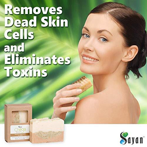 Sayan Sayan Siberian Chaga Mushroom Soap with Birch Tree Leaves and Buds - All Natural and Hand Made (3.5 oz)