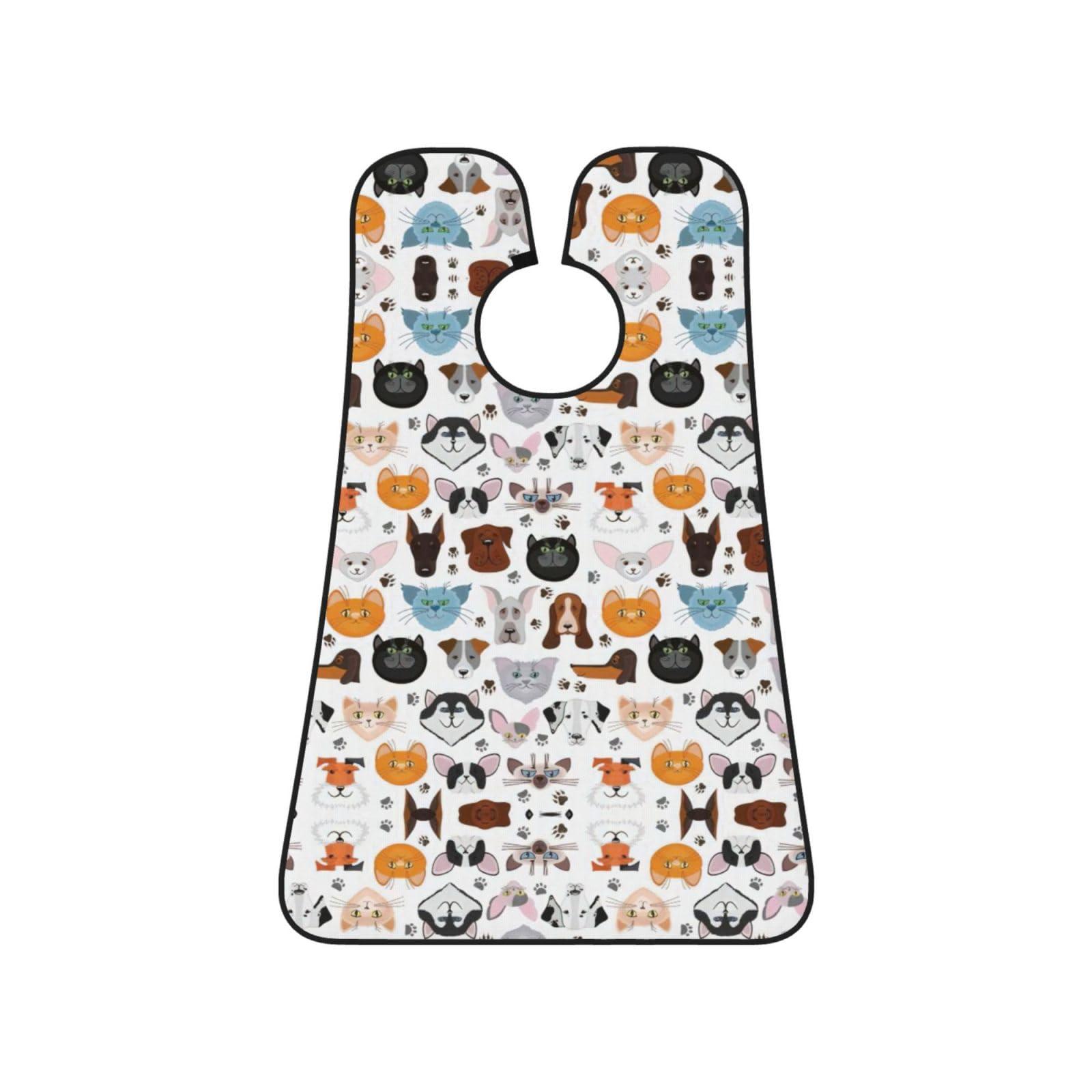YQxwJL YQxwJL Cat And Dog Faces Bulldog Beagle Labrador Print Beard Bib Beard Apron Beard Hair Catcher For Men Shaving Waterproof Beard Cape