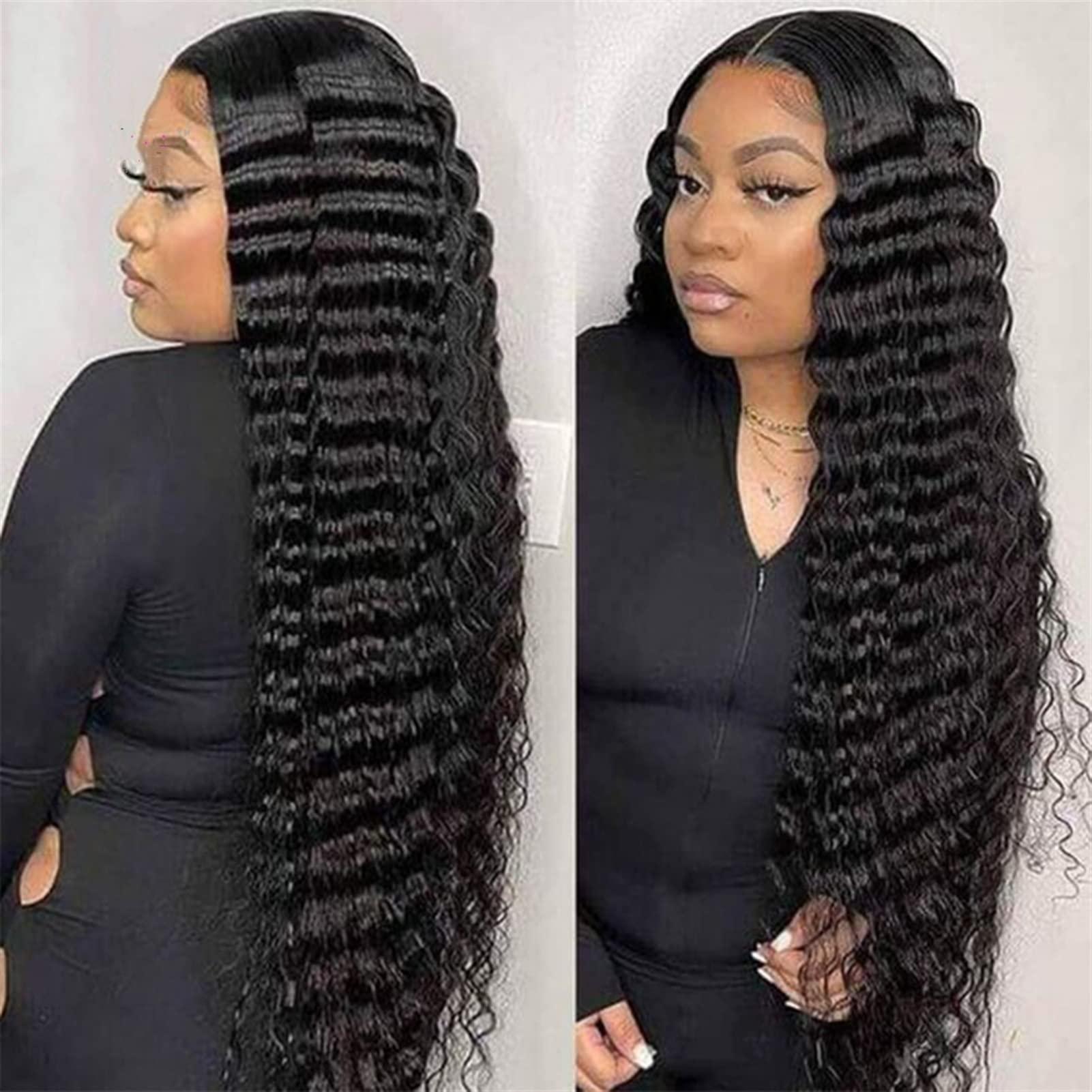 TOMYEUS TOMYEUS Wigs 10-30 Inch Malaysian Loose Deep Wave Wig 13x4 Lace Front Human Hair Wigs for Black Women 180% Density Remy 4x4 Lace Closure Curly Wig for Daily Party