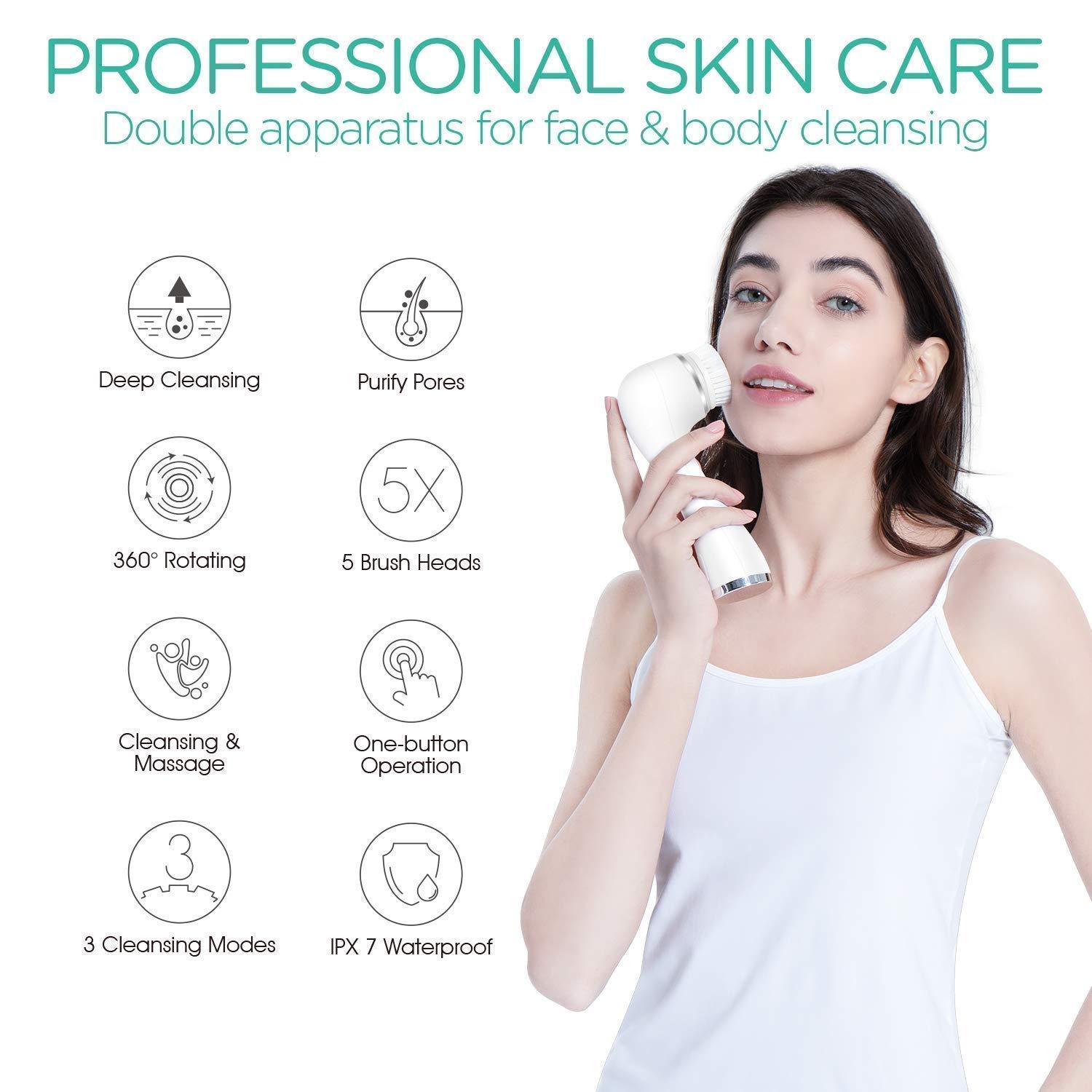 VOYOR VOYOR Blackhead Remover Pore Vacuum - Facial Cleansing Brush Rechargeable Face Spin Brush for Deep Cleansing