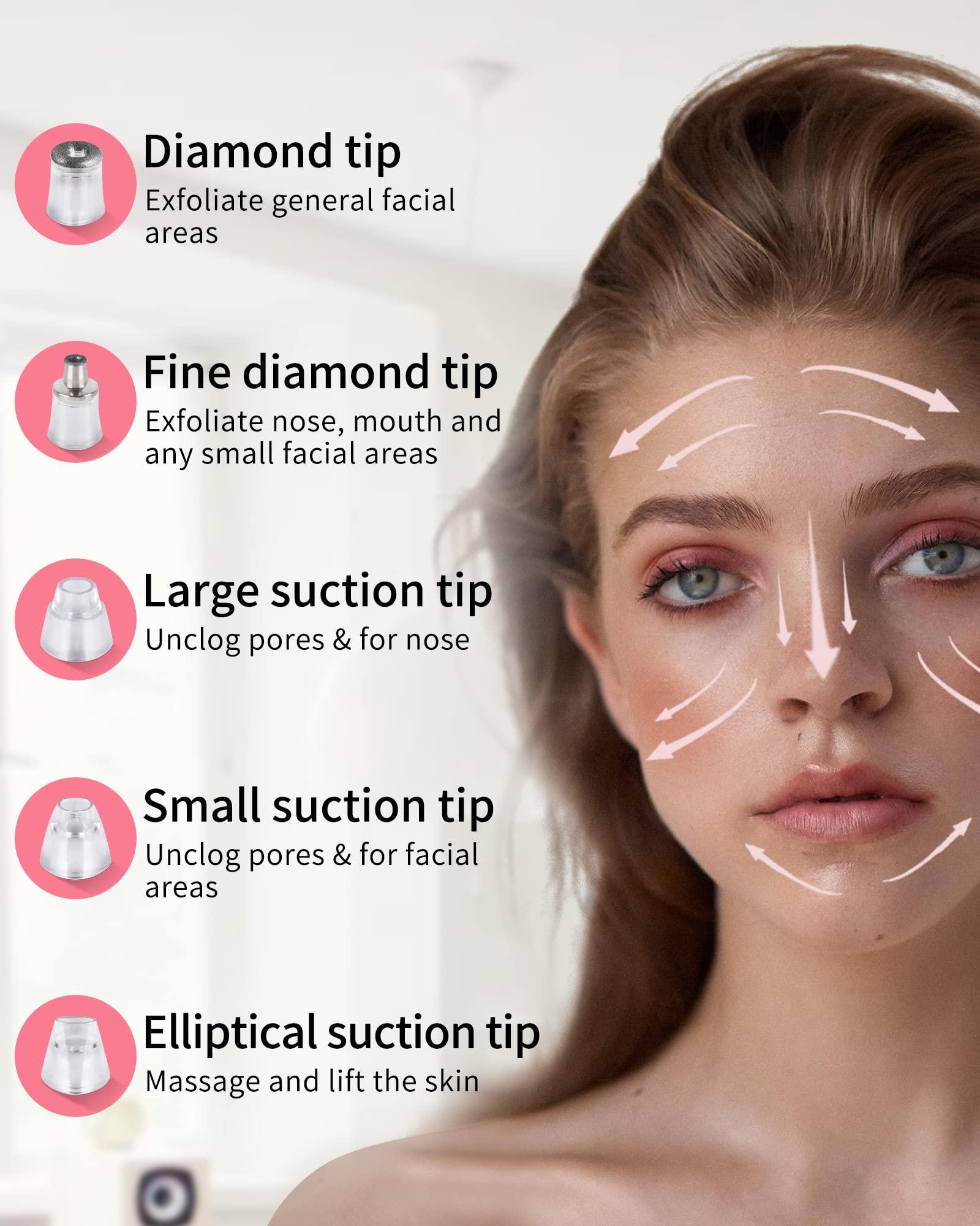 NEWDERMO NEWDERMO 2-in-1 Microdermabrasion Machine for Facial, Diamond Microdermabrasion Device USB Rechargeable (Pink) with Microdermabrasion Machine Pro(White)