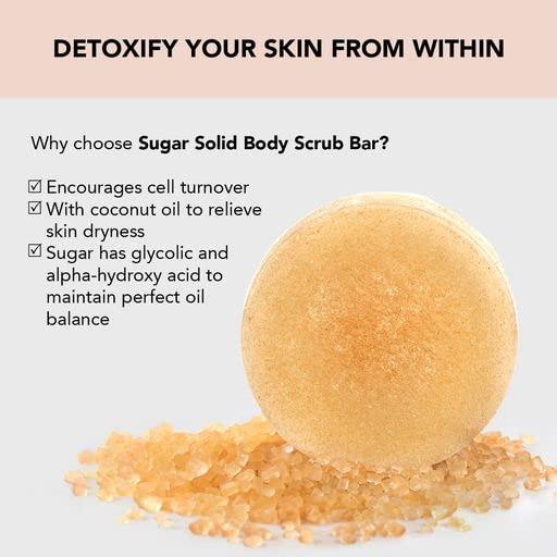 Kitsch Kitsch Exfoliating Sugar Body Scrub Bar & Bottle Free Beauty Soap Bar Bag with Discount