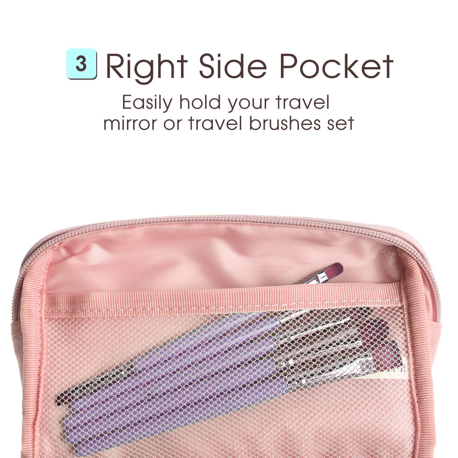 Narwey Narwey Small Vegan Leather Makeup Bag for Purse Travel Makeup Pouch Mini Cosmetic Bag for Women (Small, Pink)