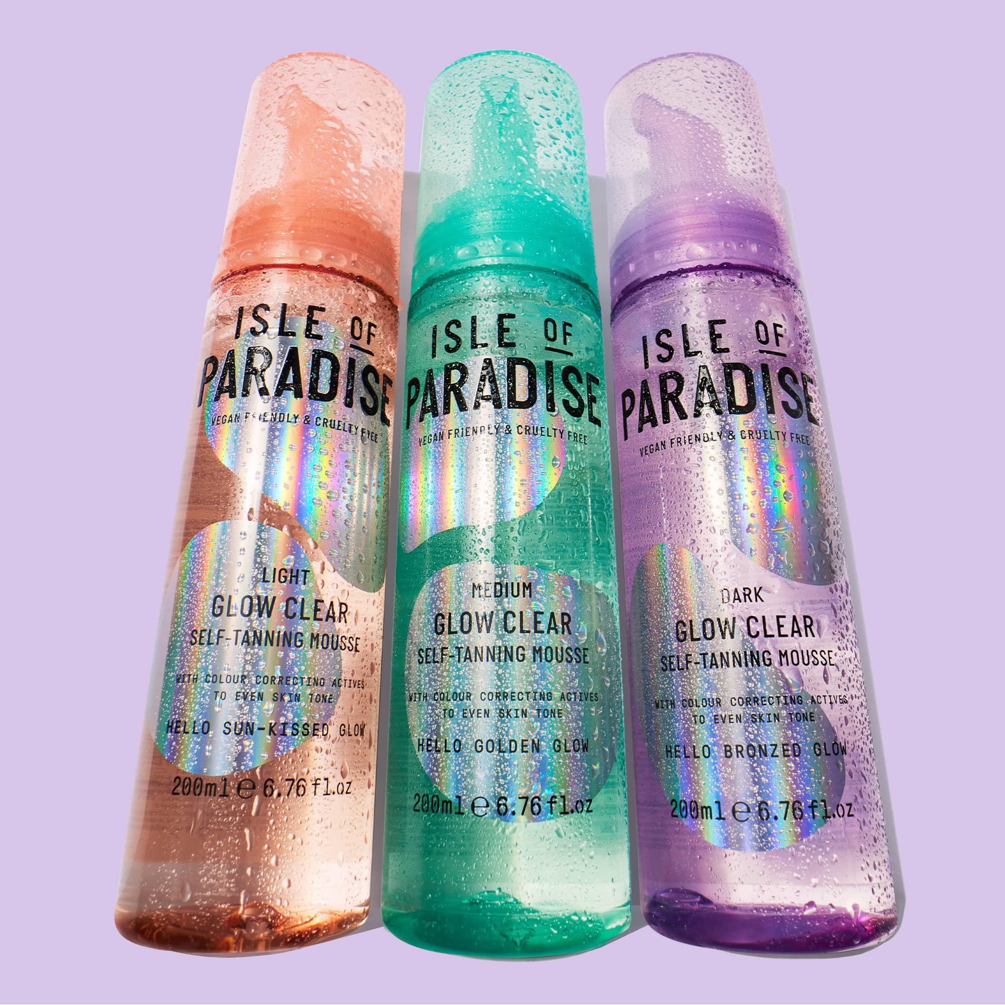 Isle of Paradise Isle of Paradise Glow Clear Self-Tanning Mousse, Dark (Bronzed Glow) - Color Correcting Tanning Foam for Ultimate Bronze, Vegan and Cruelty Free, 6.76 Fl Oz