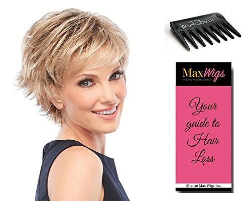 Jon Renau Maxwigs Jazz Avg Cap Color 39F38 - Jon Renau Wigs 5\" Short Synthetic Ultra-Lightweight Layered Sides Flipped-Out Nape Playful Shag O\'Solite Open Weft Cap Bundle MaxWigs Booklet, Comb