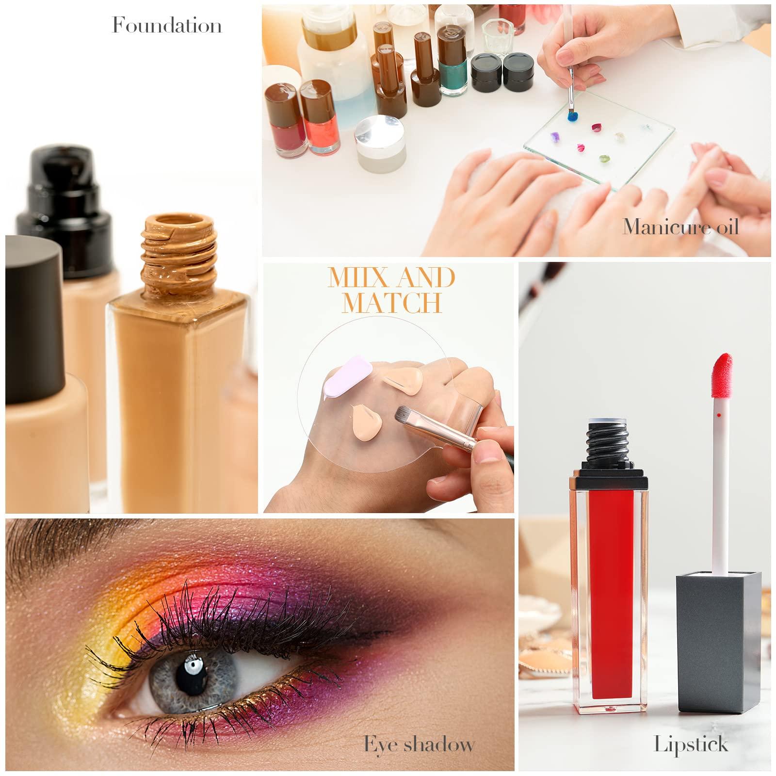 Chinco 2 Pieces Makeup Mixing Palette Handheld Makeup Mixing Tray Acrylic Foundation Clear Palette Eyeshadow Hand Cosmetic Foundation Dish for Blending