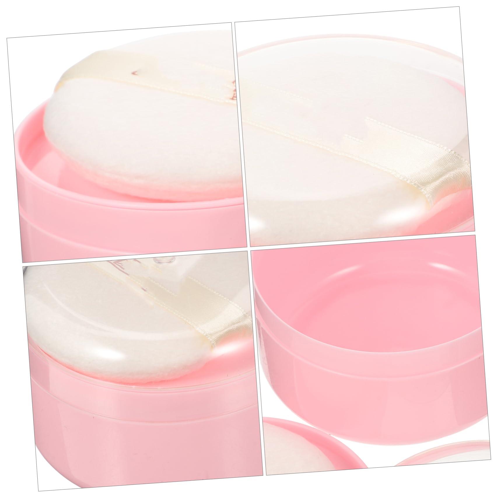 KOMBIUDA KOMBIUDA 2Pcs Loose Powder Puff Containers with Puffs Dusting Powder Boxes for Body Powder Travel-Friendly Cosmetic Puff for Home -go Use