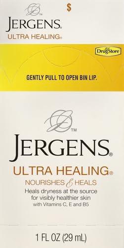 Jergens Jergens Ultra Healing Dry Skin Moisturizer, Travel Size Body and Hand Lotion, for Extra Dry Skin, Use After Washing Hands, HYDRALUCENCE blend, Vitamins C, E, B5, 1 Fl Oz (Pack of 2)