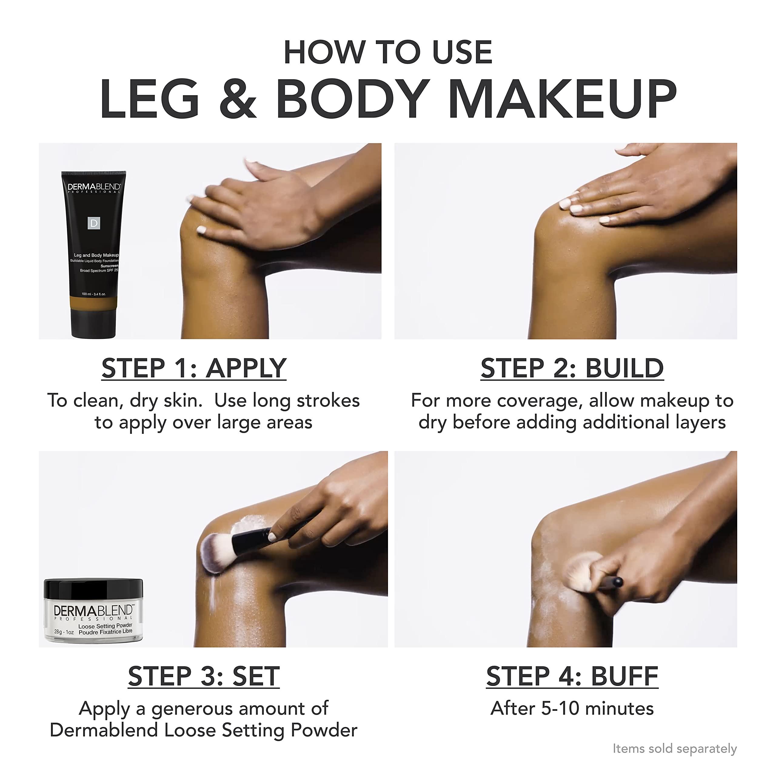 Dermablend Dermablend Leg and Body Makeup, with SPF 25. Skin Perfecting Body Foundation for Flawless Legs with a Smooth, Even Tone Finish, 3.4 Fl. Oz.