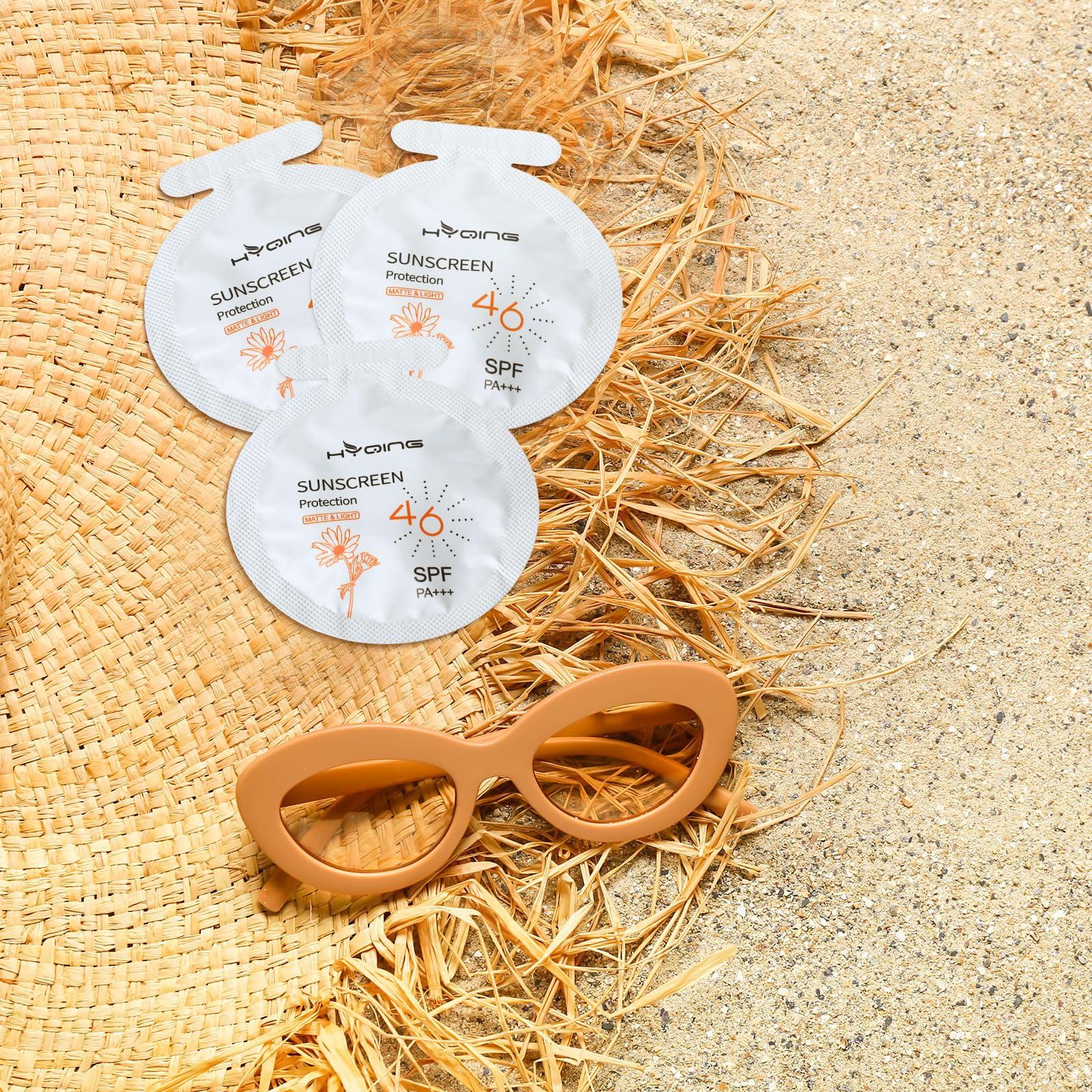 Heigble Heigble 150 Pcs Sunscreen Bulk Travel Size Sunscreen SPF 46+ Mini Sunscreen Packets Summer Party Gifts