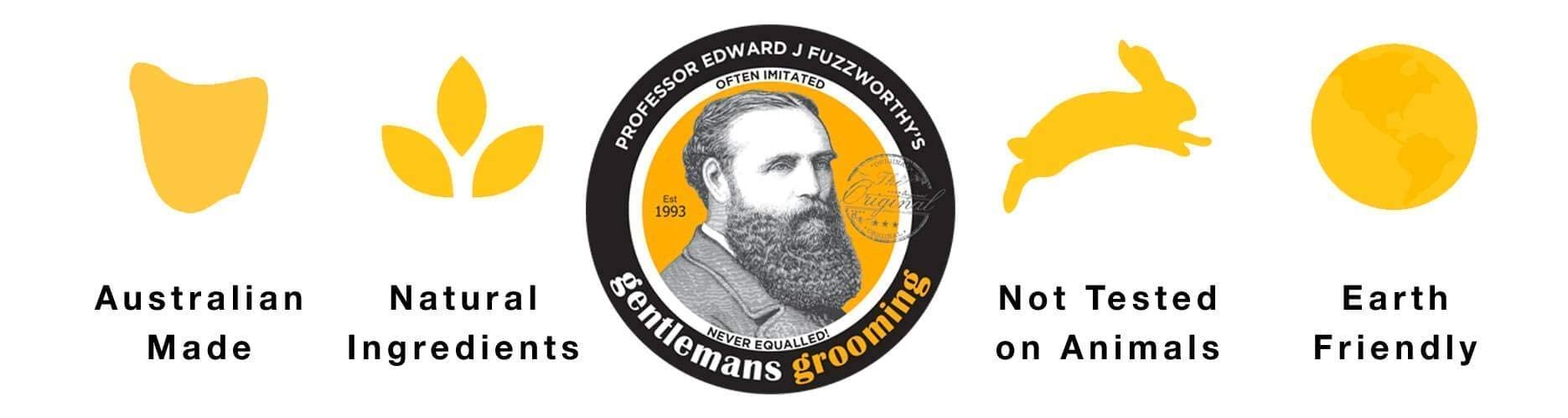 Beauty and the Bees Professor Fuzzworthy's Beard Shampoo Bar Combo Set - Original & ACV Beard Wash Men's Grooming Gift Kit | 100% Natural Beard Soaps with Organic Ingredients Travel Friendly Zero Waste Plastic Free