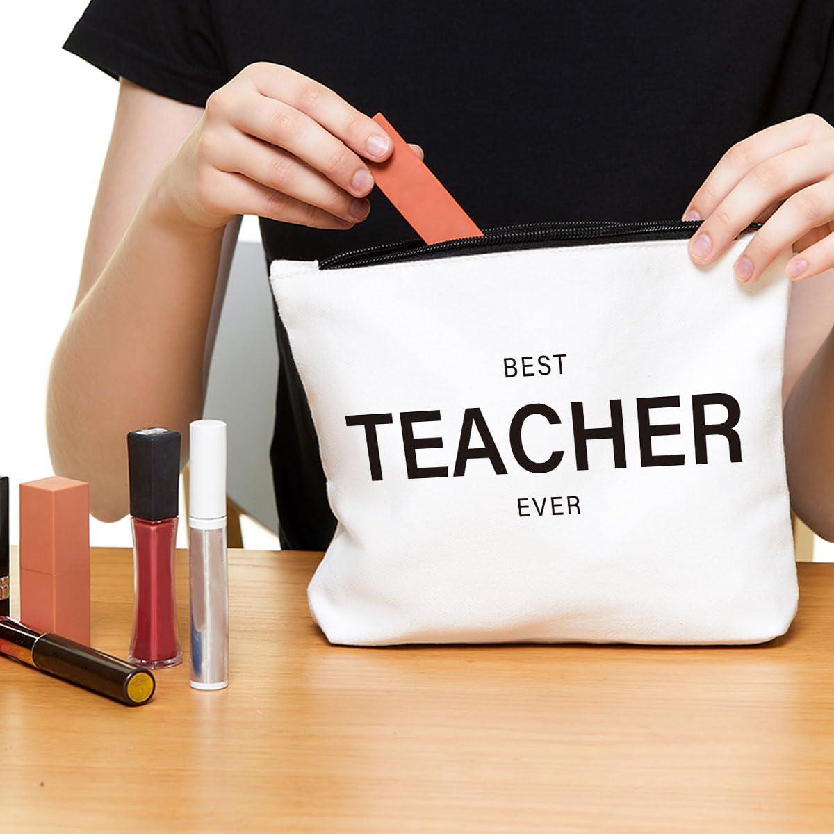 YUANHAO YUANHAO Teacher Makeup Bag, Teacher Gift Ideas Cosmetic Bags, Teacher Christmas Valentines Day Birthday Gifts Cosmetic Bag, Preschool Teacher Gifts for Teachers Women Make Up Bags