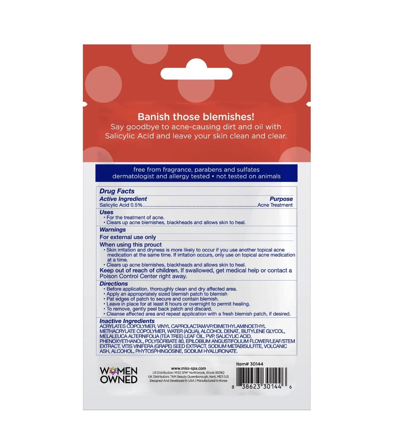 MISS SPA MISS SPA Clear Blemish Patches, Acne Dots, Pimple Patches For Face, Reduce Acne & Calm Redness, Invisible Spot Treatment, Dermatologist Tested,16 pack