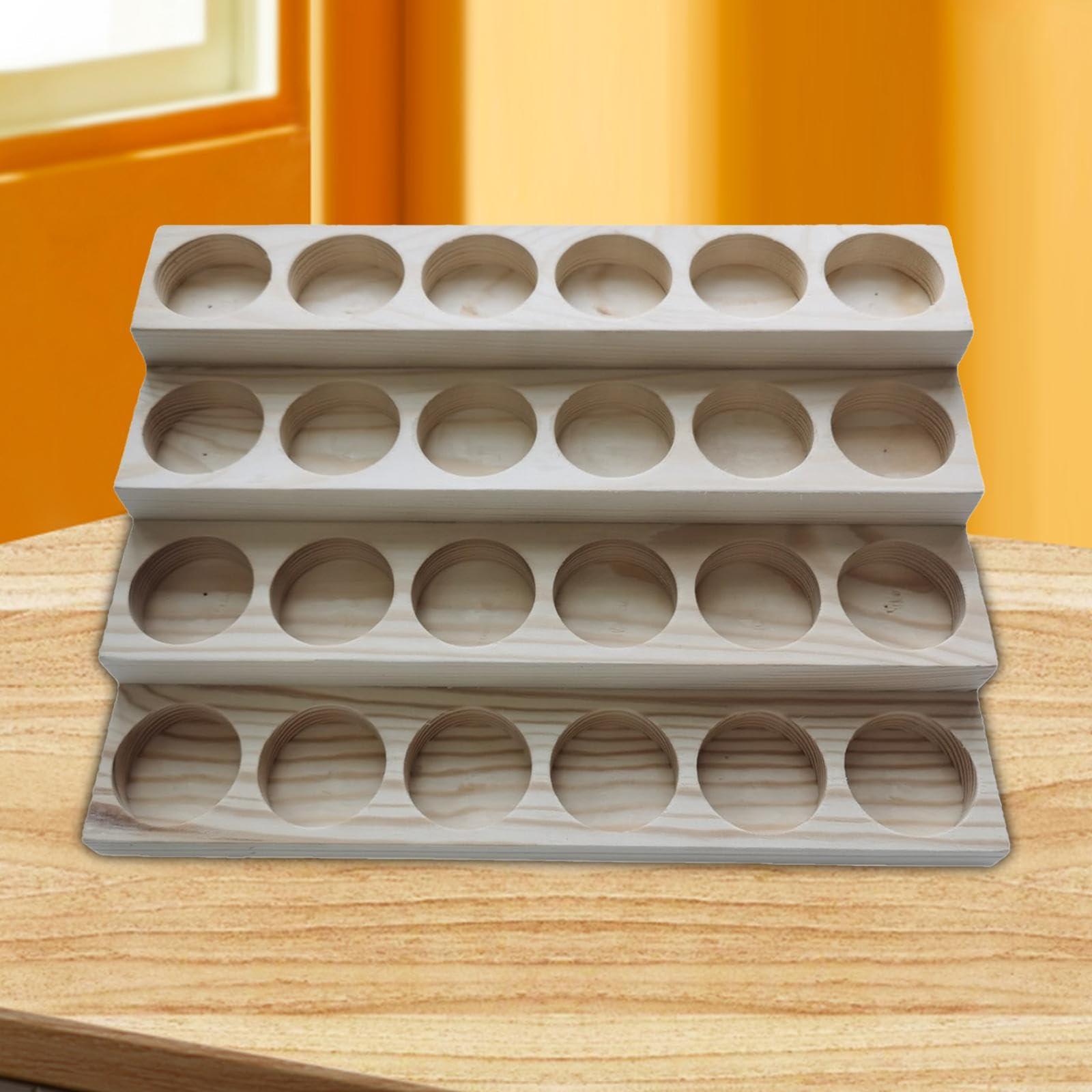 Amagogo Amagogo Essential Oil Display Stand Multi Layer Wooden 24 Slots Display Shelves Organizer Essential Oil Holders Cosmetic Storage Rack