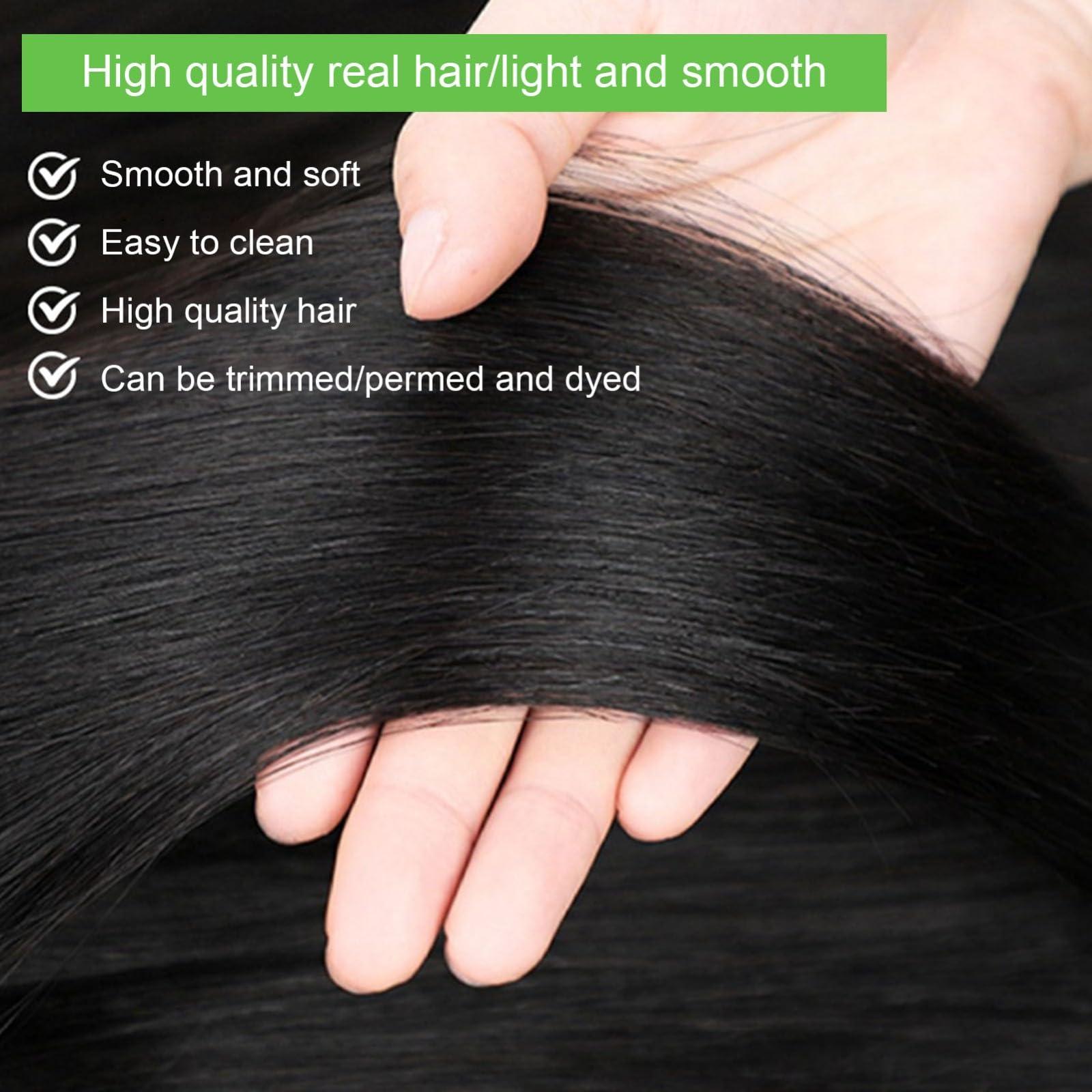 ZBYXPP ZBYXPP Front Hairline Hair Patch, Human Hair Replacement Burns Without Hair for Bald Spot Toupee Men/Women Hair Loss Cover-Up(6cm,3 * 3 * 4)