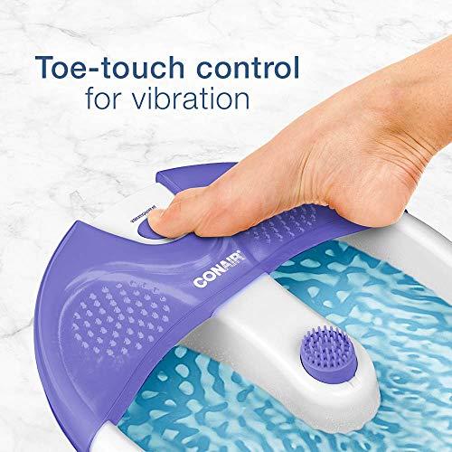 Conair Conair Soothing Pedicure Foot Spa Bath with Soothing Vibration Massage, Deep Basin Relaxing Foot Massager with Jets, Purple/White