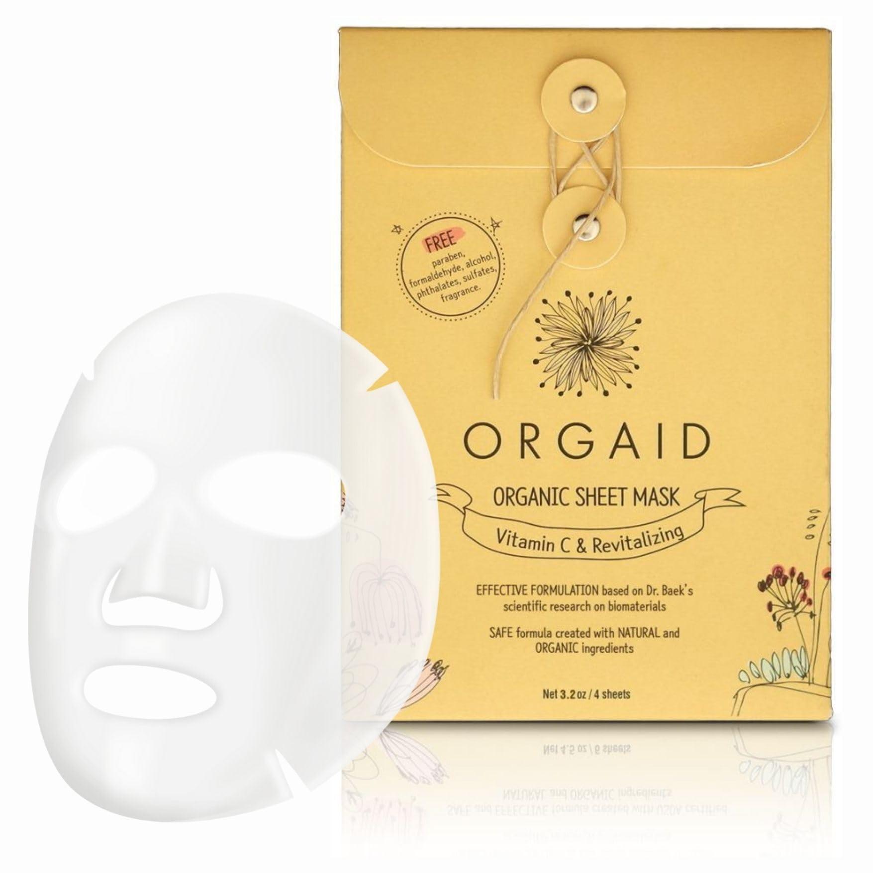 ORGAID ORGAID Organic Sheet Mask | Made in USA (Vitamin C & Revitalizing, pack of 4)