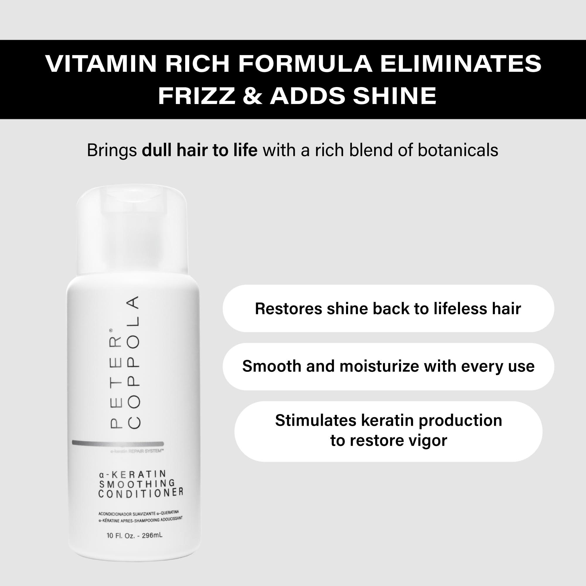 PETER COPPOLA PETER COPPOLA A-Keratin Smoothing Conditioner - Detangles, Nourishes, Eliminates Frizz, Smooths And Restores Shine - Infused With Argan Oil, Jojoba, Coconut Oil And Grape Seed Oil (10 oz)