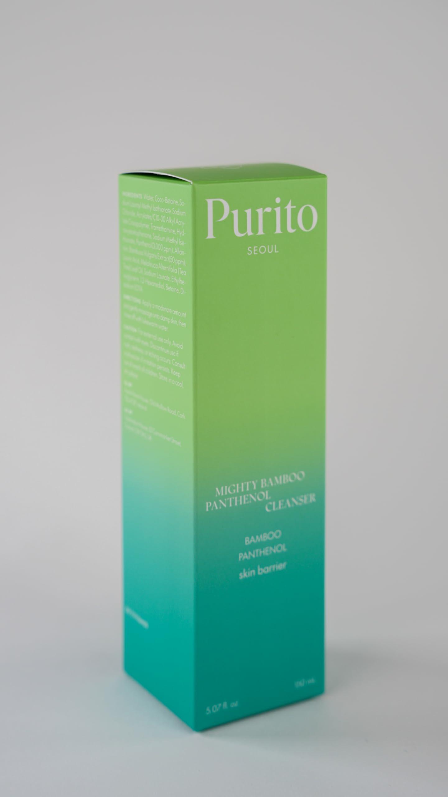 PURITO PURITO Mighty Bamboo Panthenol Cleanser, Gentle Face Wash for Moisturizing, for Sensitive Skin, Vegan & Cruelty-Free Face Cleanser150ml / 5.07 fl. Oz.