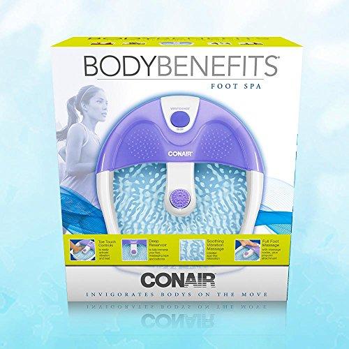 Conair Conair Soothing Pedicure Foot Spa Bath with Soothing Vibration Massage, Deep Basin Relaxing Foot Massager with Jets, Purple/White
