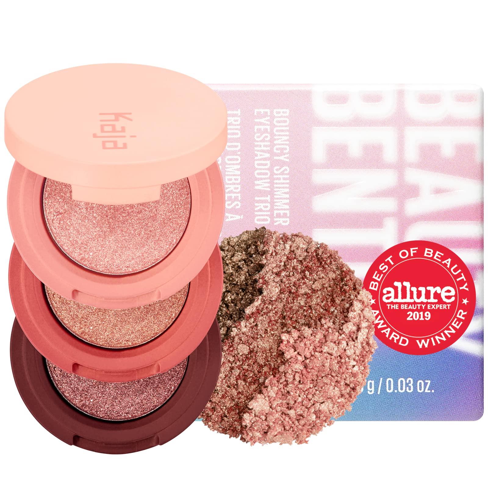 Kaja Kaja Lip & Blush Glazed Keychain Stain - Jelly Charm 01 Cherry Spritz + Beauty Bento Collection - Bouncy Eyeshadow Trio 02 Orange Blossom, 0.03 Oz Bundle