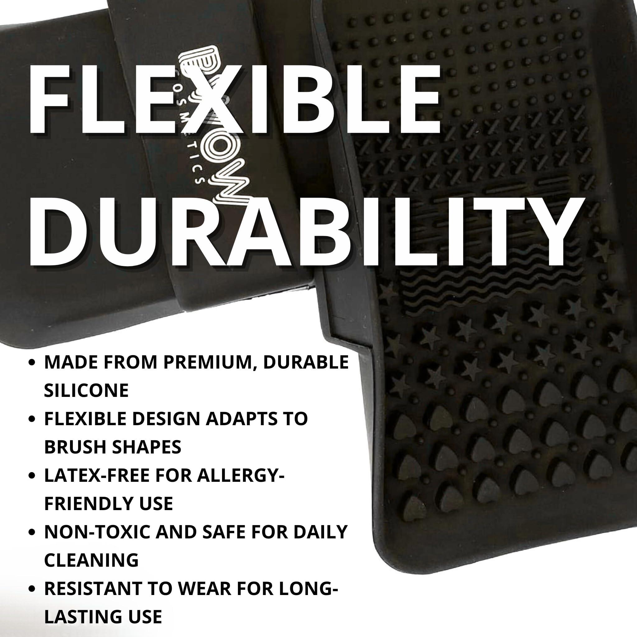 BWOW LUXCLEAN PRO Makeup Brush Cleaning Mat Pad | Silicone | Latex Free | Makeup Brush Handheld Cleaner | Textured Surface for all Styles of Brushes and Bristles | Precise Clean Brushes