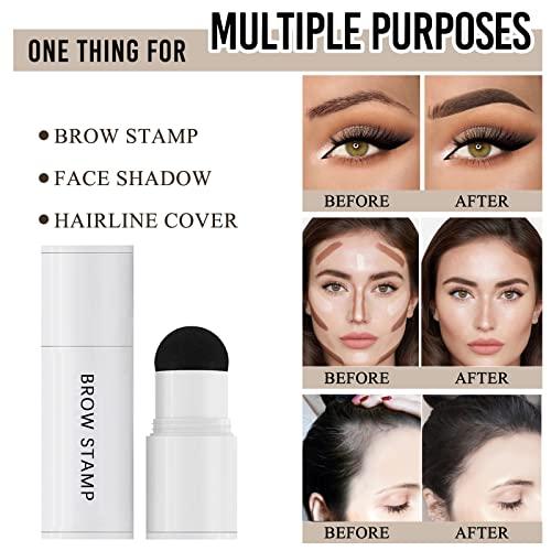 HSKIE Eyebrow Stamp Stencil Kit Brow Stamp And Shaping Kit One Step Brow Stamp Kit Waterproof Eyebrow Stamp On Eyebrows (Bruette)