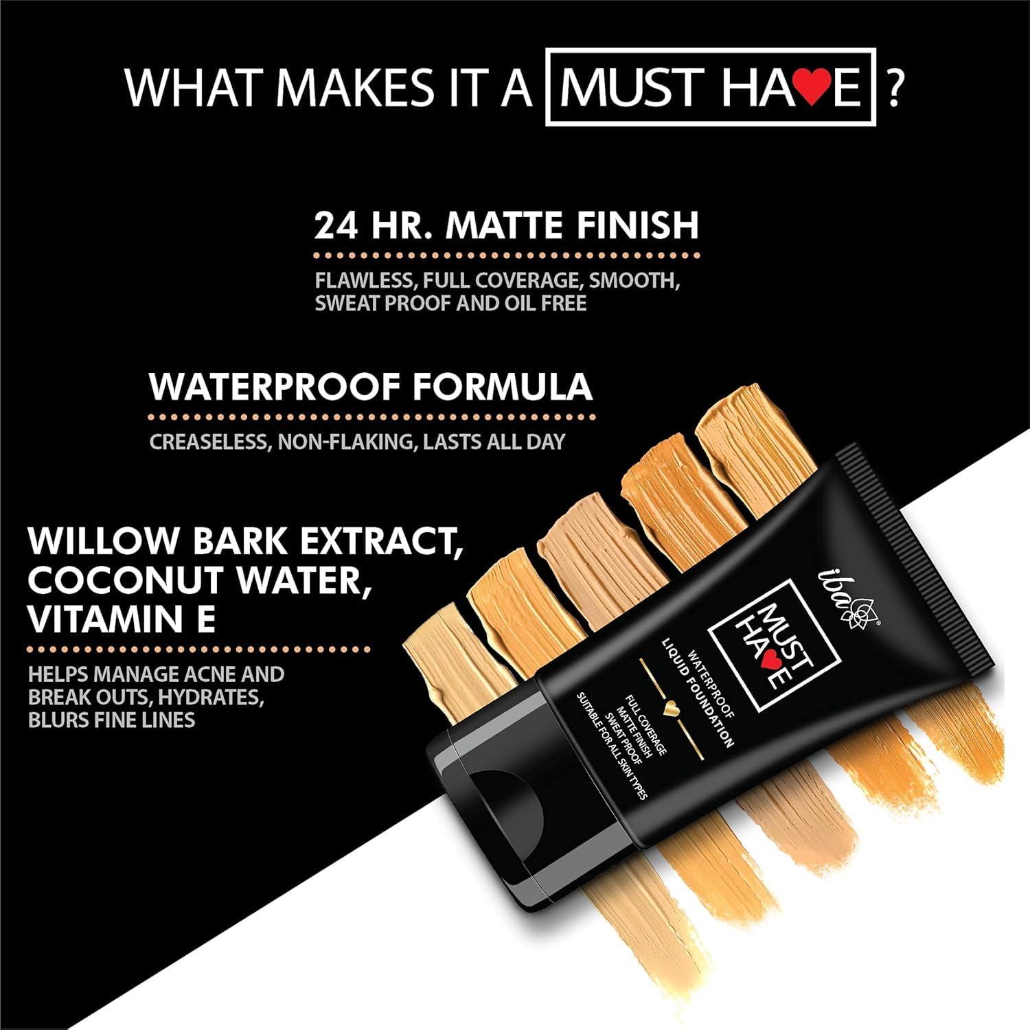 Confianza Must Have Waterproof Liquid Foundation | Full Coverage l Long Lasting | Oil Free & Lightweight Matte Finish l Face Makeup | Halal Certified & Vegan Makeup (Cool Vanila, 30ml)