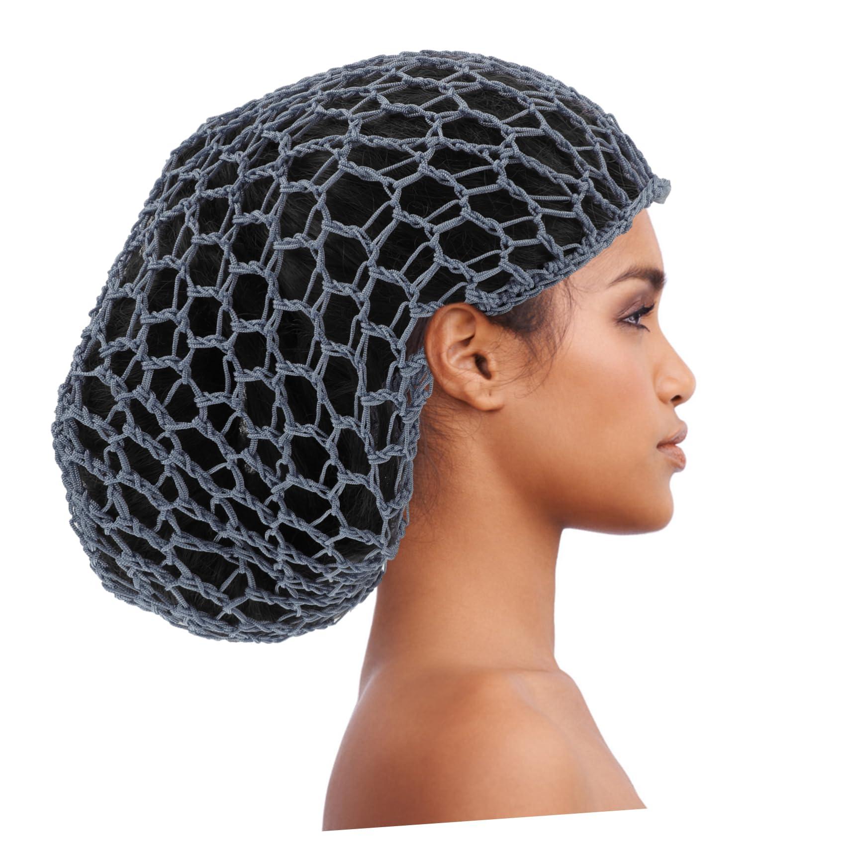 Beatifufu Beatifufu 3Pcs Mesh Crochet Hair Nets for Women Sleep Bonnet Hair Nets for Women Night Sleep Hair Caps Elastic Fit Protect Shape Hair Black Grey Navy