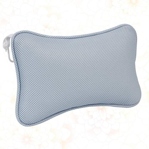 HEALLILY Bathing Pillow Bath Headrest Pillow Non- Slip Sponge Bathtub Pillow with Suction Cups Head Rest Spa Pillow Neck Shoulder Support Cushion for Home Hotel Blue Bath Neck Pillow Bath Neck Pillow