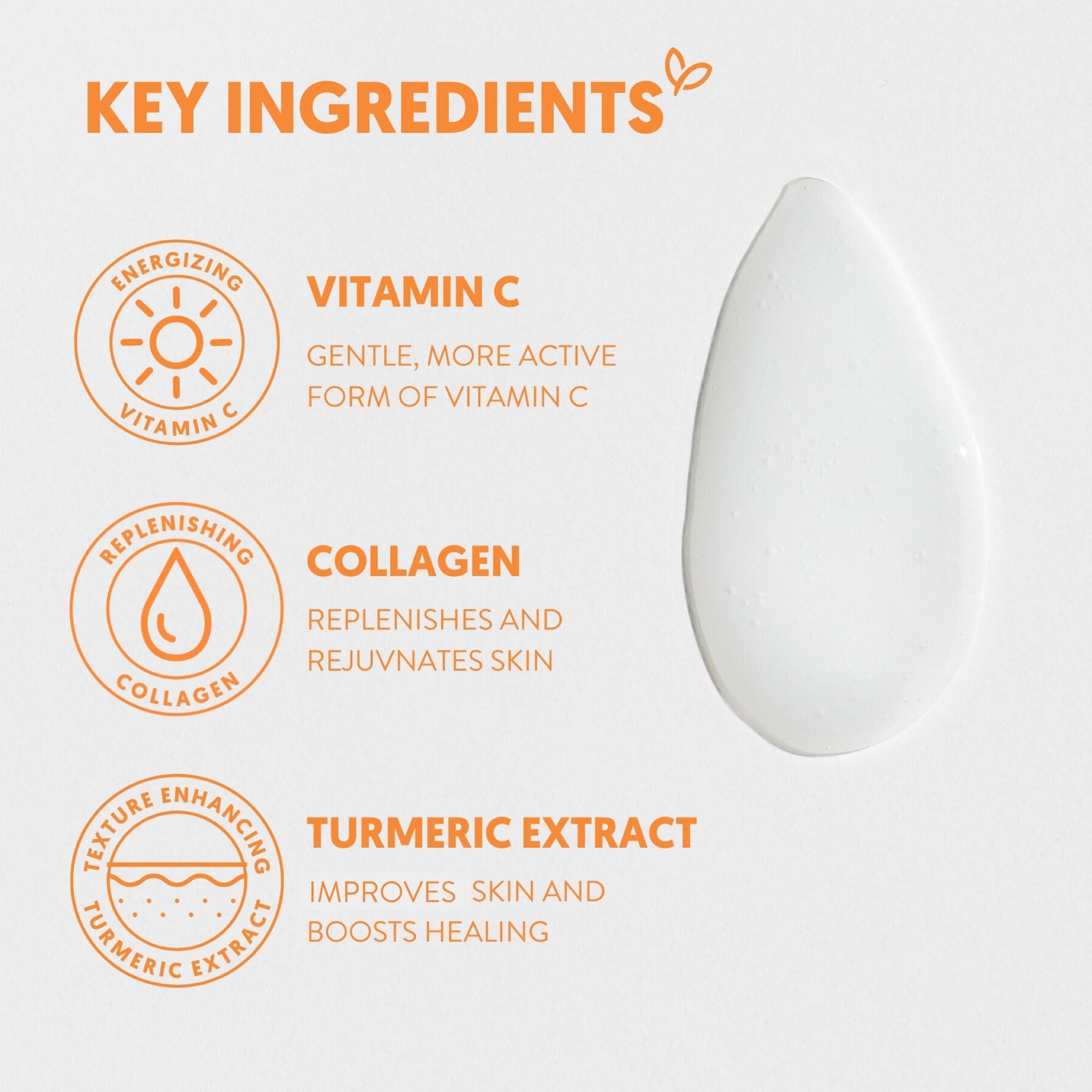 By Nature From New Zealand By Nature Vitamin C + Collagen Face Serum - Restore and Energize Tired Skin with Brightening Vitamin C, Plumping Collagen, Plus Texture Enhancing Turmeric - Premium Skin Care Serum for Face - 3fl. oz.