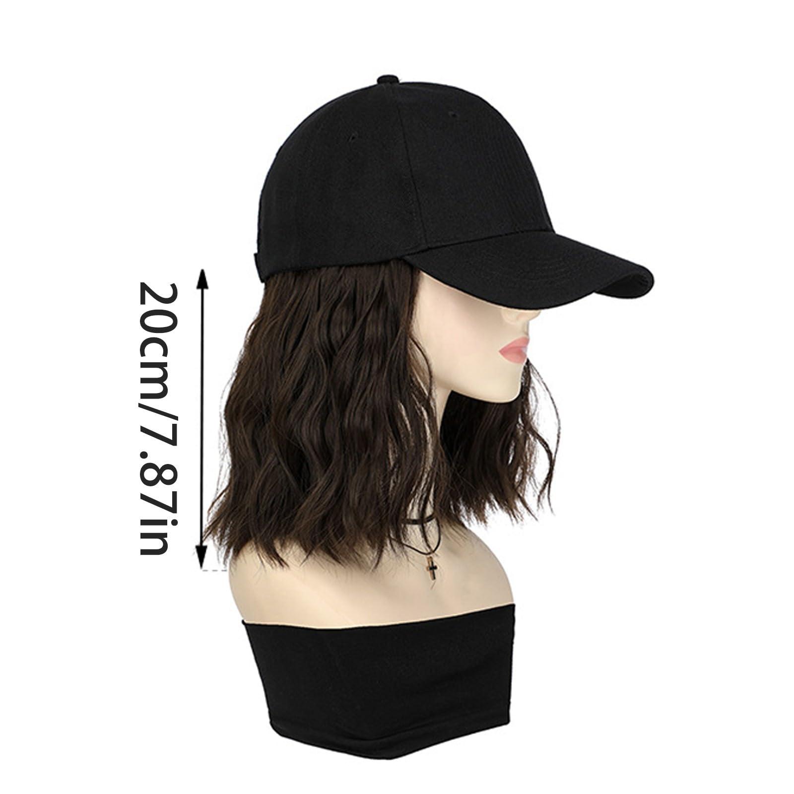 Generic Baseball Hats Wigs for Women, Hat Wig, Synthetic Long Straight Hair With Hat Cap Attached, Natural Look (E1-B, One Size)