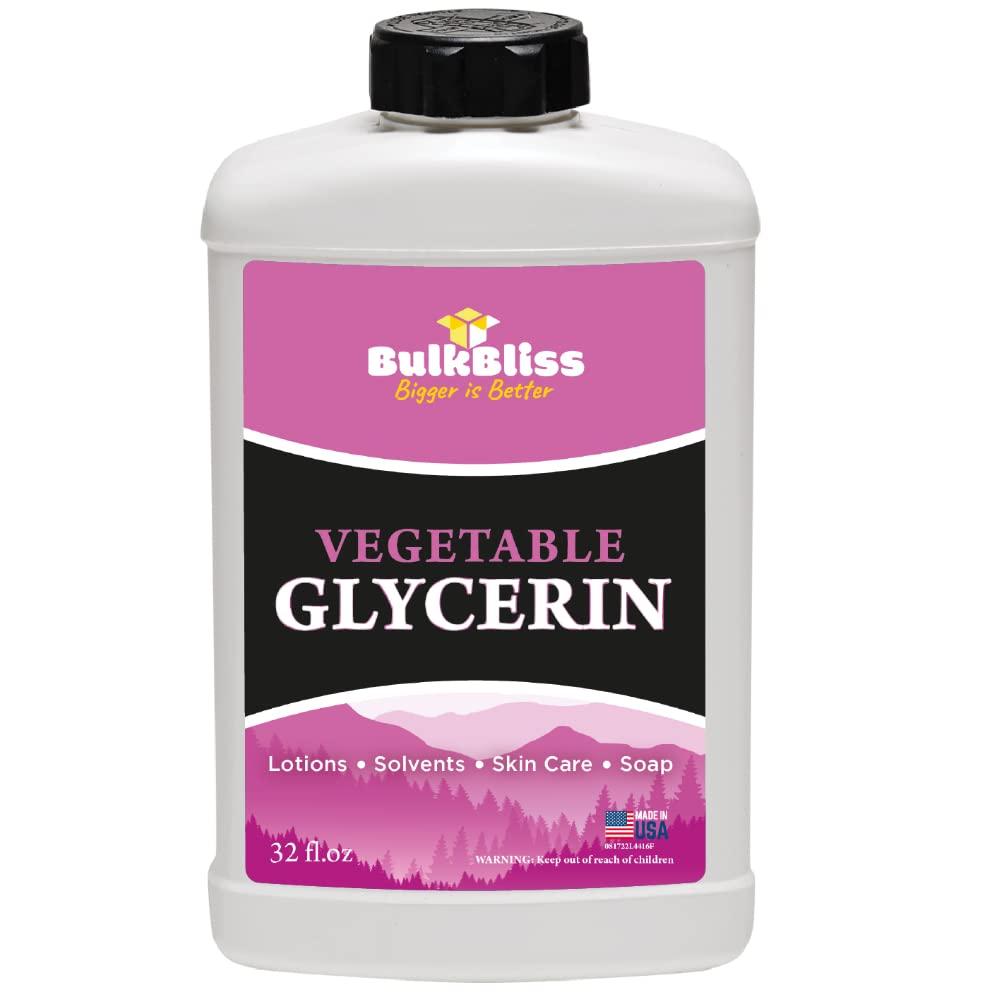 BulkBliss BulkBliss Vegetable Glycerine Food Grade, Non-GMO for Skin, Crafts - 1 Quart Glycerin Liquid (32oz)