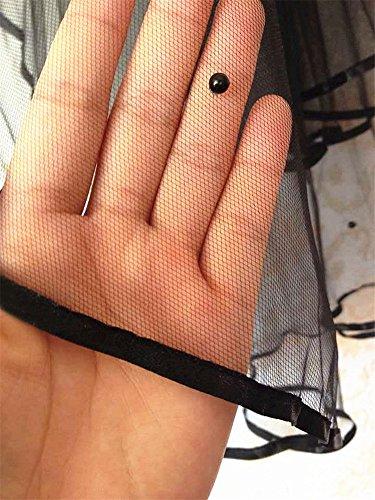 Aimeely Aimeely Creative Beads Satin Edge Black Veil Multilayer Short Wedding Photograph Accessories With Comb