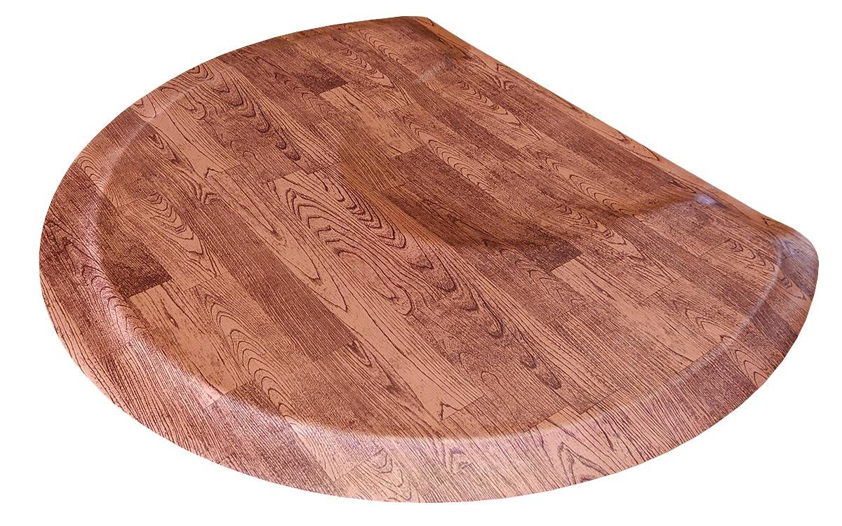 Rhino Mats Softwoods, Semi-Circle 4\' x 5\' x 7/8\" Thick, Oak, Salon and Barber Mat, Anti Fatigue Salon Chair Mat
