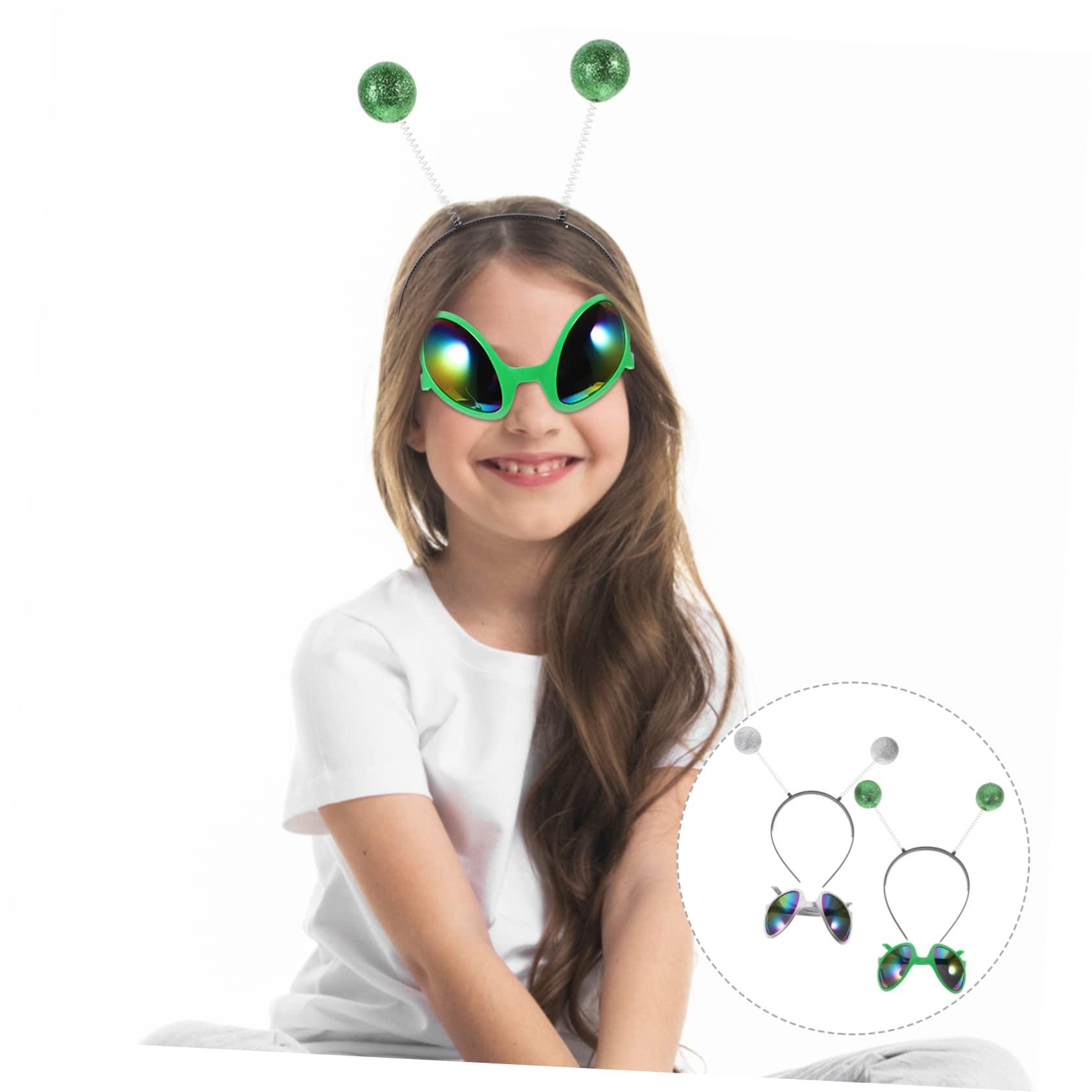 Abaodam Abaodam 3 Sets Alien Headband Hair Tie Hair Bands Glasses Makeup Hair Band Alien Eyewear Alien Prop Dreses Party Cosplay Headbands Party Supplies Alien Costume Plastic Apparel Miss Space