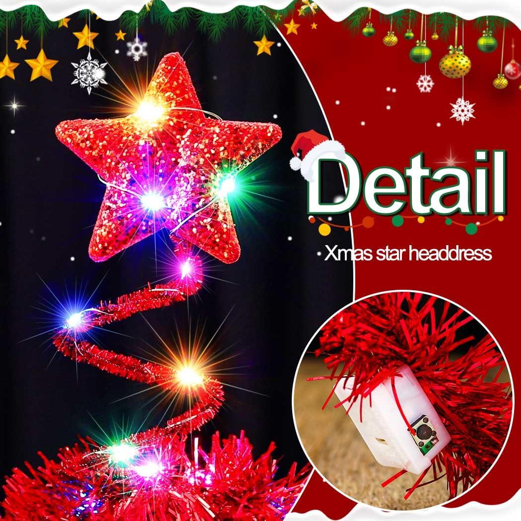 BARTOSI BARTOSI Light up Stars Headband LED Star Headpiece Christmas Hair Accessories for Women