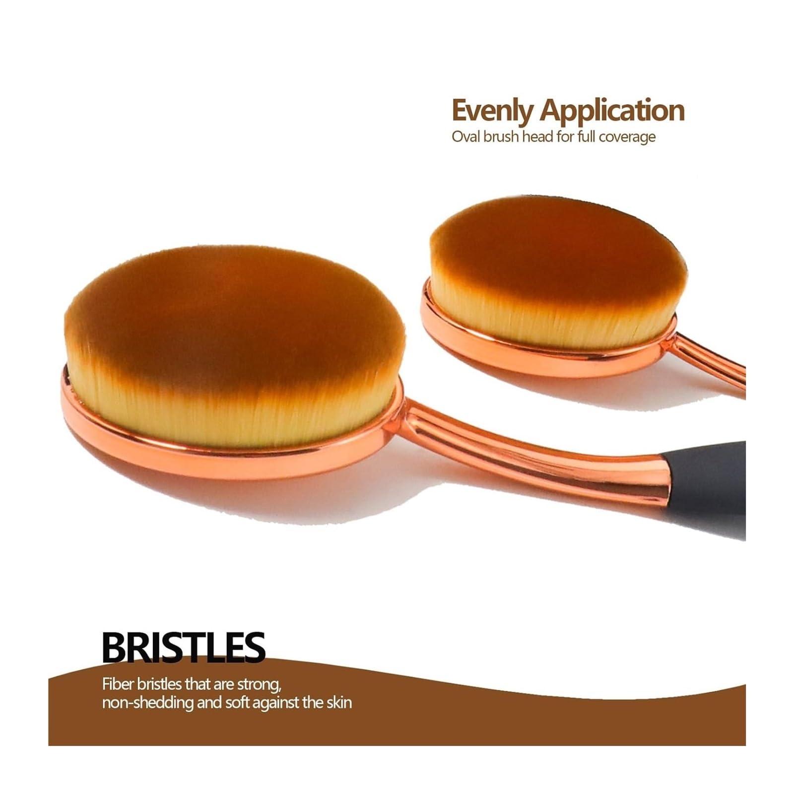 BloomBlend BloomBlend Sunscreen Brush Set - Sunblock Applicator for Kids, Babies, Families, Adults, Parents,Child-Safe Face and Body, Portable with Protective Caps and Cleaning Mat(Black/Rose Gold)(Black)