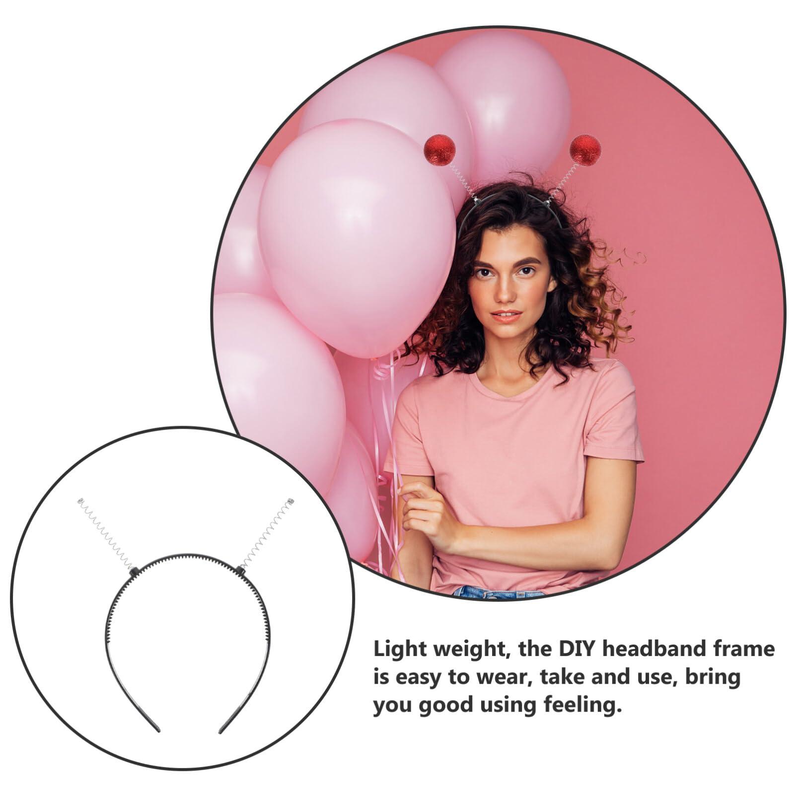 Didiseaon Didiseaon 6pcs Alien Antenna Headband Martian Alien Head Boppers Black Spring Hairband DIY Teeth Comb Headband Hair Band Making Craft Supplies