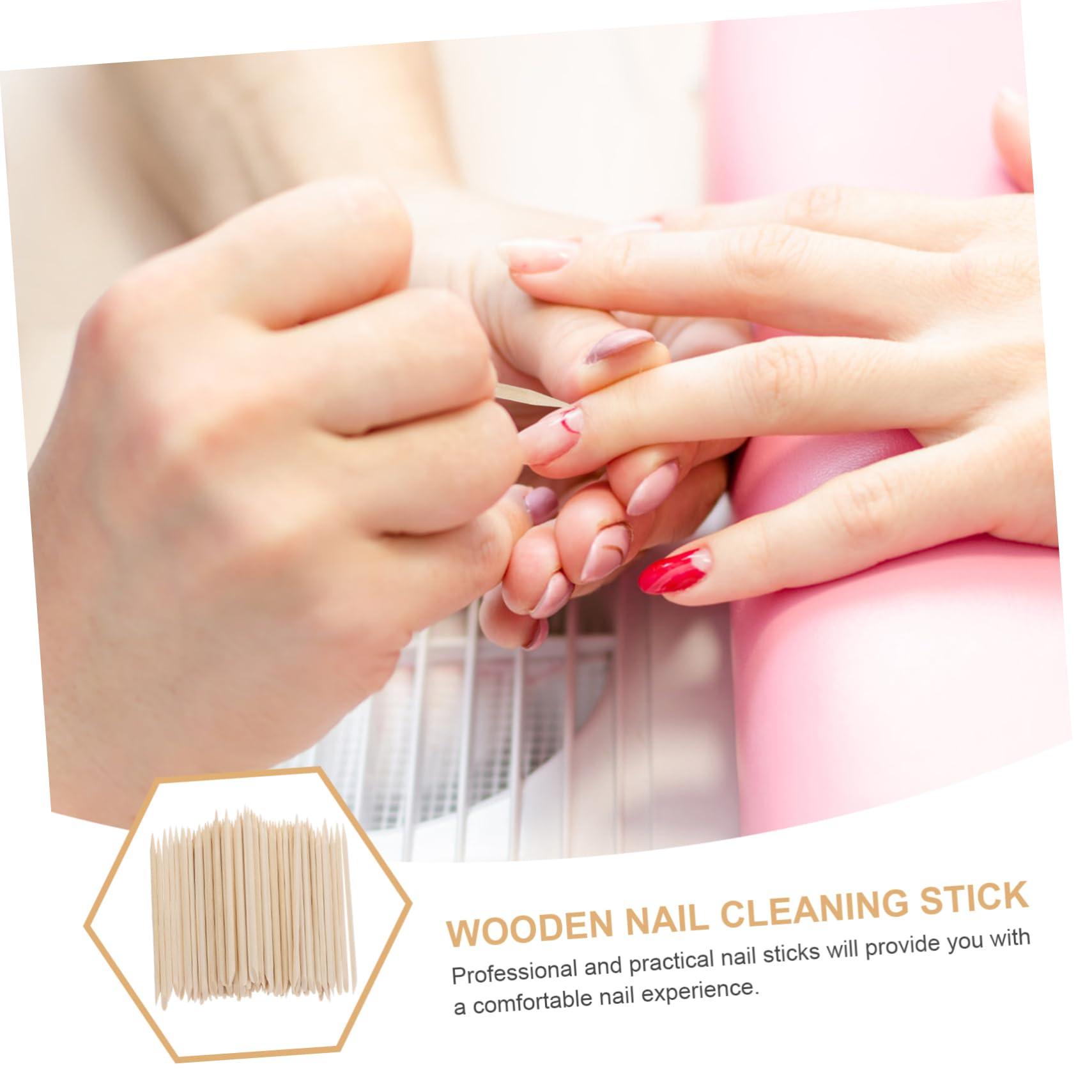 HONMEET HONMEET Nail Cuticle Cleaner Tool 300pcs Nail Art Wood Stick Manicure Wood Nail Stick for Nail Beauty Tool